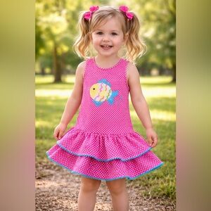 Nannette Pink and White Polka Dot Dress